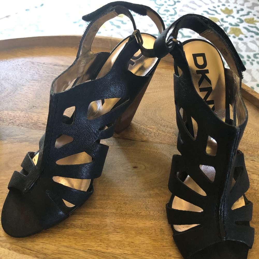 DKNY Strappy Black Heels